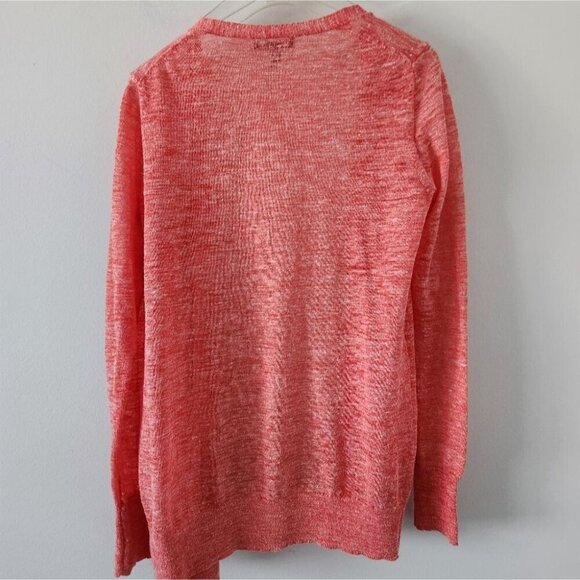 J. CREW | marled linen cardigan pink sz S - Picture 3 of 3